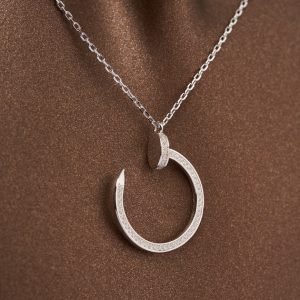 Çivi Zirkon Taşlı 925 Ayar Gümüş Kolye