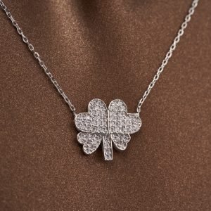 Kalp Yapraklı Younca Model 925 Ayar Gümüş Kolye